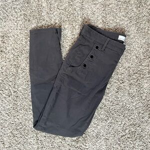 Loft Sailor Sateen Leggings Gray Nautical Button Pockets Midrise Pants 🩶